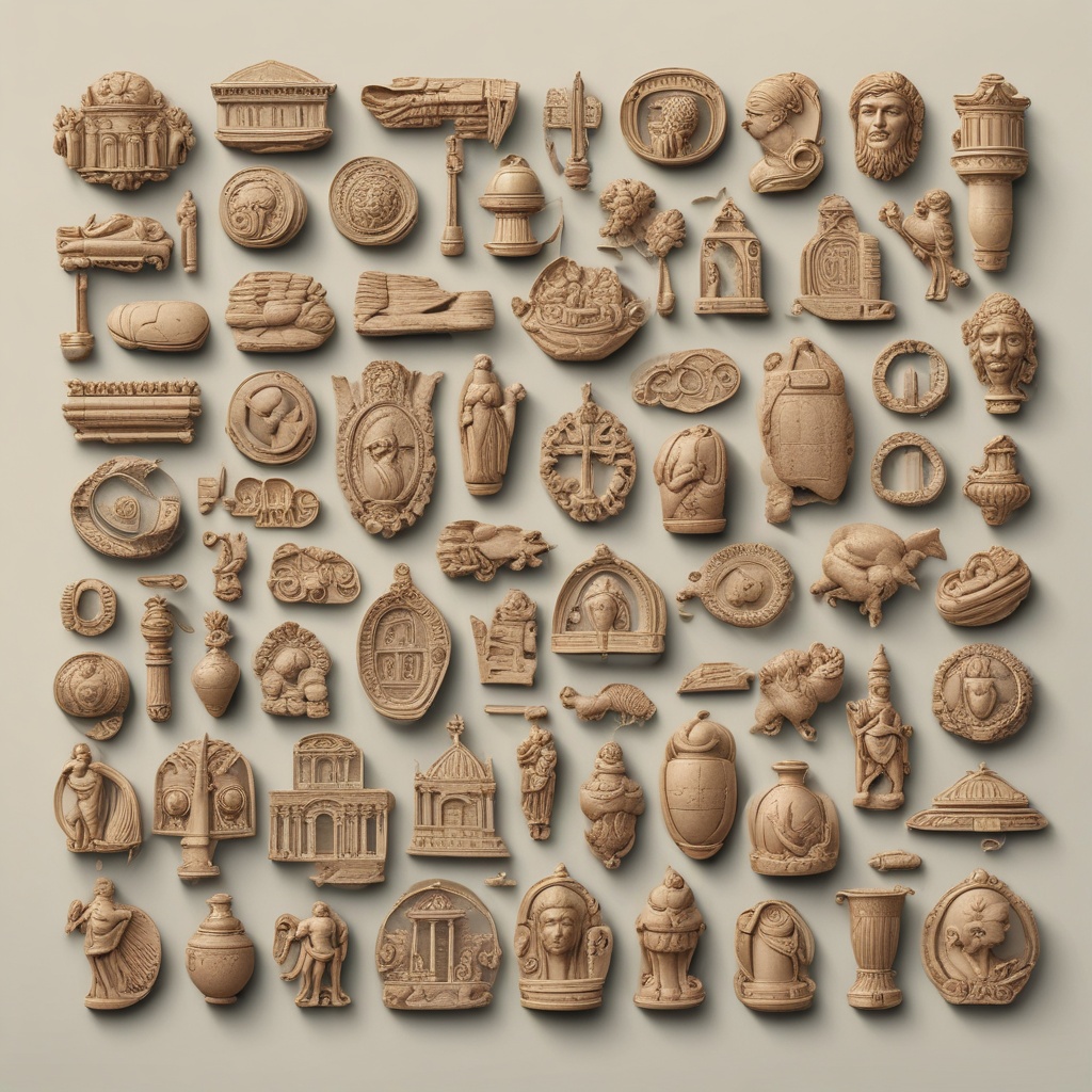 Variety of Roman historical relics